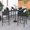 alt="Bar Stools 4 pcs with Cushions Black Poly Rattan"