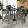 alt="Bar Stools 4 pcs with Cushions Grey Poly Rattan"