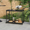 alt="Bar Cart Black 100x45x83 cm Poly Rattan""