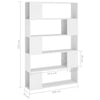 Book Cabinet Room Divider White 100x24x155 cm Chipboard
