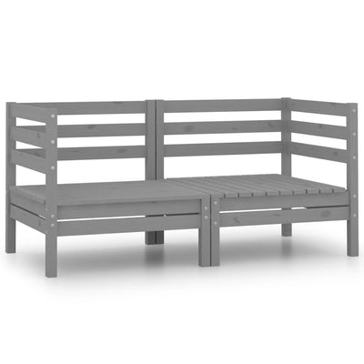alt="Garden Corner Sofas 2 pcs Grey Solid Pinewood"
