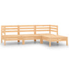 alt="4 Piece Garden Lounge Set Solid Pinewood"