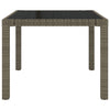 Garden Table 90x90x75 cm Tempered Glass and Poly Rattan Grey