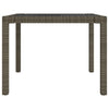 Garden Table 90x90x75 cm Tempered Glass and Poly Rattan Grey