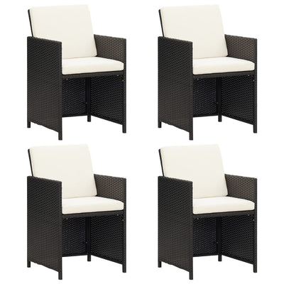 alt="Garden Chairs 4 pcs Poly Rattan Black"