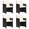 alt="Garden Chairs 4 pcs Poly Rattan Black"
