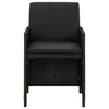 Garden Chairs with Cushions 4 pcs Poly Rattan Black
