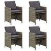 alt="Garden Chairs with Cushions 4 pcs Poly Rattan Grey"