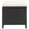Garden Stools 4 pcs with Cushions Poly Rattan Black