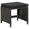 Garden Stools 4 pcs with Cushions Poly Rattan Black