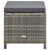Garden Stools 4 pcs with Cushions Poly Rattan Grey