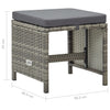 Garden Stools 4 pcs with Cushions Poly Rattan Grey