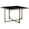 alt="Garden Table Grey 109x107x74 cm Poly Rattan and Glass"