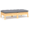 alt="2-Seater Garden Sofa with Grey Cushions Solid Pinewood"