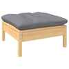 2-Seater Garden Sofa with Grey Cushions Solid Pinewood