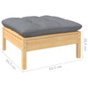 2-Seater Garden Sofa with Grey Cushions Solid Pinewood