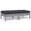 alt="2-Seater Garden Sofa with Cushions Grey Solid Pinewood"