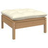 3 Piece Garden Lounge Set with Cream Cushions Solid Pinewood