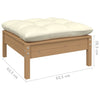 3 Piece Garden Lounge Set with Cream Cushions Solid Pinewood