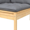 3 Piece Garden Lounge Set with Grey Cushions Solid Pinewood