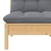 3 Piece Garden Lounge Set with Grey Cushions Solid Pinewood