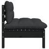 3 Piece Garden Lounge Set with Cushions Black Solid Pinewood
