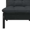 3 Piece Garden Lounge Set with Cushions Black Solid Pinewood