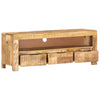 TV Cabinet 110x30x40 cm Solid Wood Rough Mango