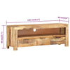 TV Cabinet 110x30x40 cm Solid Wood Rough Mango