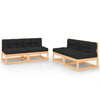 alt="4 Piece Garden Lounge Set with Cushions Solid Pinewood"