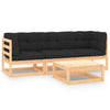 alt="4 Piece Garden Lounge Set with Cushions Solid Pinewood"