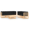 alt="6 Piece Garden Lounge Set with Cushions Solid Pinewood"