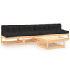 alt="5 Piece Garden Lounge Set with Cushions Solid Pinewood"