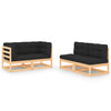 alt="4 Piece Garden Lounge Set with Cushions Solid Pinewood"