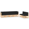 alt="6 Piece Garden Lounge Set with Cushions Solid Pinewood"