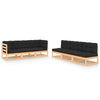 alt="6 Piece Garden Lounge Set with Cushions Solid Pinewood"