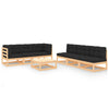 alt="7 Piece Garden Lounge Set with Cushions Solid Pinewood"