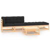 alt="5 Piece Garden Lounge Set with Cushions Solid Pinewood"