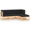 alt="4 Piece Garden Lounge Set with Cushions Solid Pinewood"