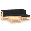 alt="5 Piece Garden Lounge Set with Cushions Solid Pinewood"
