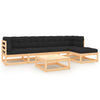 alt="6 Piece Garden Lounge Set with Cushions Solid Pinewood"
