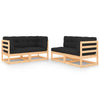 alt="4 Piece Garden Lounge Set with Cushions Solid Pinewood"
