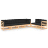alt="6 Piece Garden Lounge Set with Cushions Solid Pinewood"