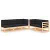 alt="5 Piece Garden Lounge Set with Cushions Solid Pinewood"