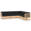 alt="6 Piece Garden Lounge Set with Cushions Solid Pinewood"