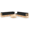 alt="9 Piece Garden Lounge Set with Cushions Solid Pinewood"