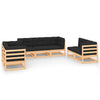 alt="7 Piece Garden Lounge Set with Cushions Solid Pinewood"