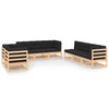alt="8 Piece Garden Lounge Set with Cushions Solid Pinewood"