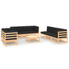 alt="9 Piece Garden Lounge Set with Cushions Solid Pinewood"