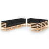 alt="9 Piece Garden Lounge Set with Cushions Solid Pinewood"